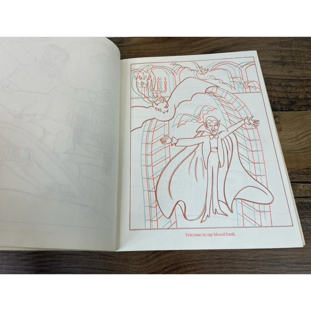 The Haunted House Coloring Book 3-D 3D Witch Vampire Ghost Halloween UNUSED